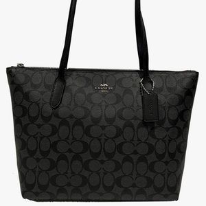 COACH ZIP TOP TOTE IN SIGNATURE CANVAS